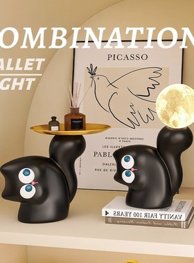 创意卡通猫咪入户玄关钥匙收纳客厅电视柜卧室可爱桌面装饰小摆件