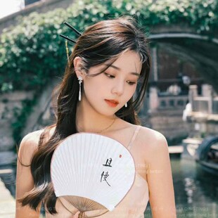 复古扇形新中式国风长款耳环轻奢高级感温柔国潮清冷古装耳钉耳饰