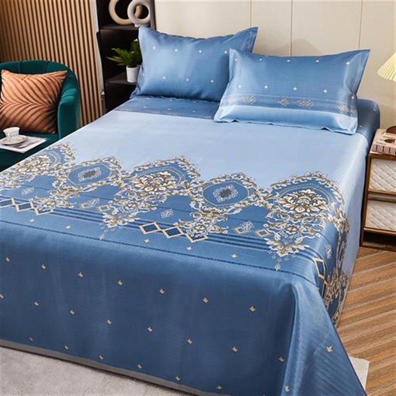 新款2023新款冰丝凉席三件套可机洗夏天空调席子可折叠1.5/1.8/2,床上用品,冰丝席,淘宝优惠券,粉丝福利购,淘宝优惠卷