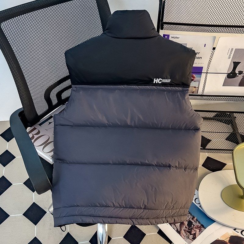 羽绒棉服马甲男士外套宽松2024秋冬F季立领时尚拼色休闲保暖背心,男装,常规马甲,淘宝优惠券,粉丝福利购,淘宝优惠卷