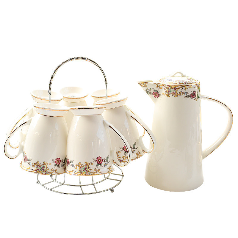 水具套装家用陶瓷杯子杯具套装简约托盘欧式耐热茶具冷水壶结婚,餐饮具,水具套装,淘宝优惠券,粉丝福利购,淘宝优惠卷