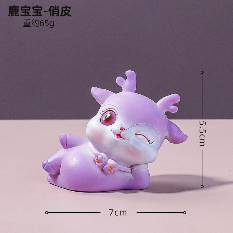 小众高货可爱树脂小鹿工艺品摆件家居饰品创意客厅装饰儿童房间布