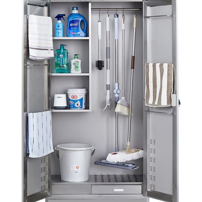 304不锈钢清洁柜学校工厂保洁卫生工具柜家用储物拖把扫把收纳柜,商业/办公家具,文件柜,淘宝优惠券,粉丝福利购,淘宝优惠卷