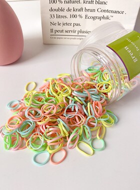 小众高货Clear tail 1000 Pcs Ropes Rubber Bands Holder Elasti