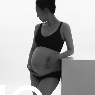 孕妇内衣套装艺术照怀孕期纯棉内裤舒适无钢圈拍照写真黑白色文胸