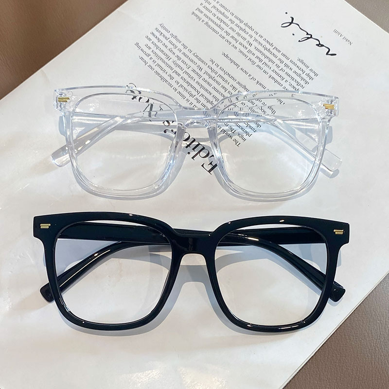 方形黑色眼镜框无镜片镜框男大脸显脸小网红装饰眼镜女潮素颜神器