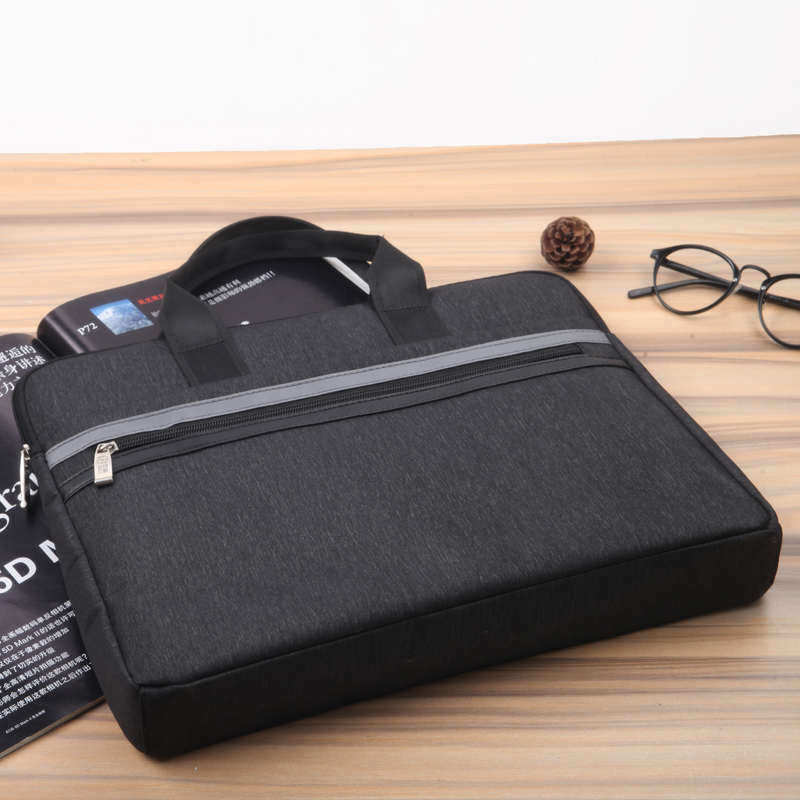 文件袋袋资料利会议公文包女士帆布拉链文件 杰手提a4男包商务