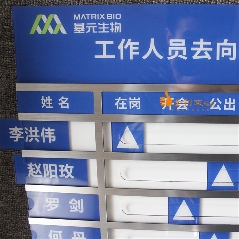 亚克力去向牌f 工作人员在岗指示门牌 定做UV打印去向牌 科室牌