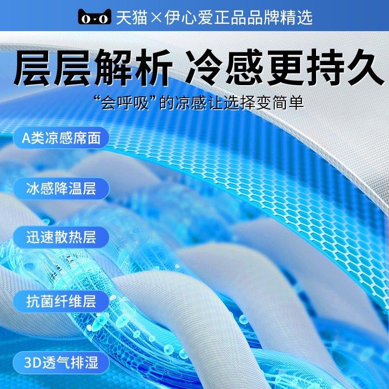 夏天冰丝凉席可水洗机洗竹席夏季软席子床单床笠2025新款婴儿可用,床上用品,冰丝席,淘宝优惠券,粉丝福利购,淘宝优惠卷