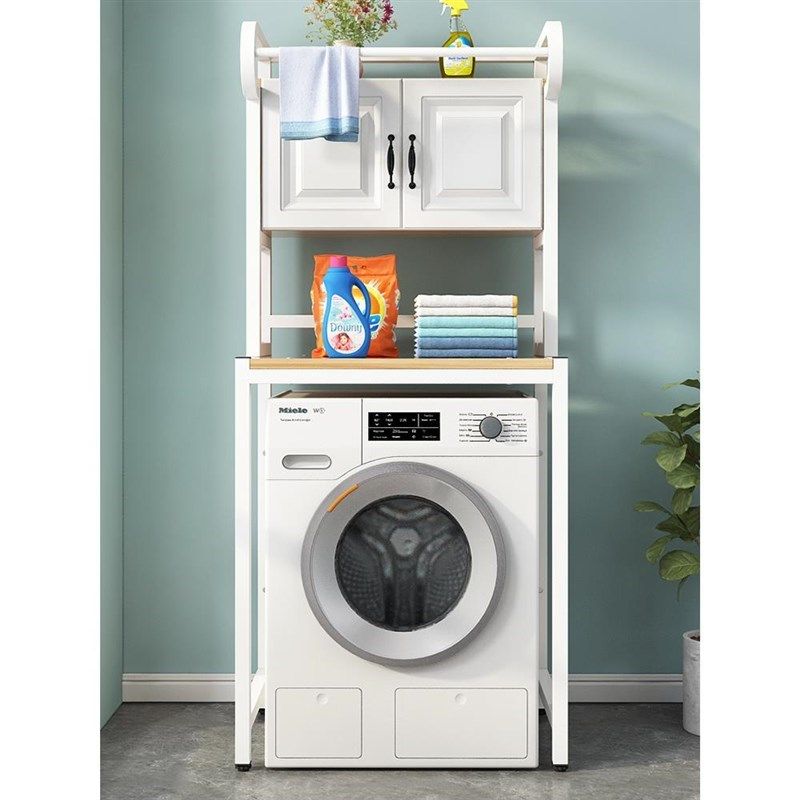 洗衣机置物架落地阳台上方多功能洗衣柜浴室翻盖滚筒收纳储物架子