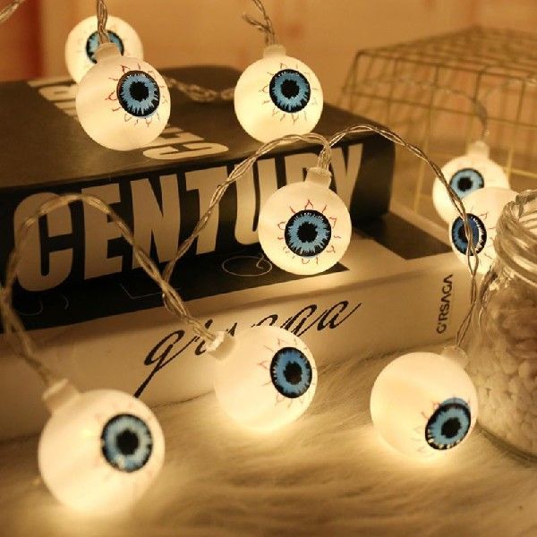 厂家2m 10Led Halloween Ghost Eyeball Led Light String Festiv