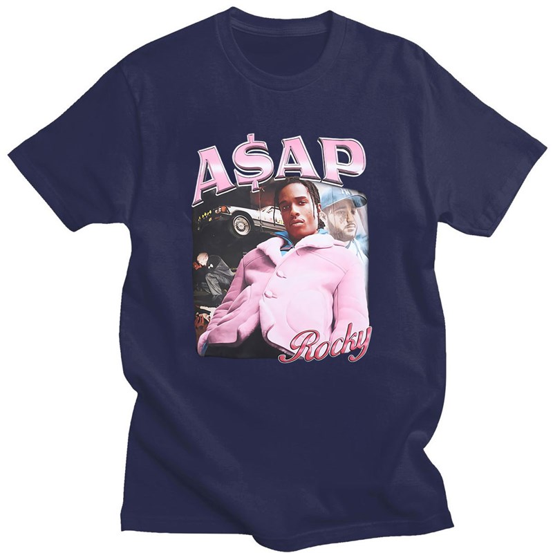 极速ASAP Rocky-Camisetas estampadas de estética Hip Hop par