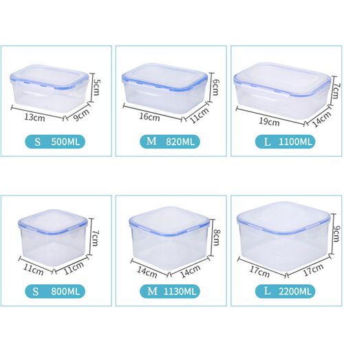 Plastic Sealing Food Storage Box Lunch Box Container Bento B