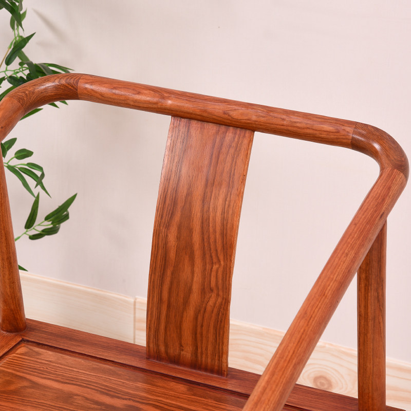 红木家具 刺猬紫檀花梨木圈椅 新中式实木太师椅仿古茶椅单人椅子