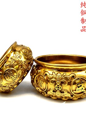 聚宝盆纯铜摆件招財进宝聚财客厅铜器铜缸店铺旺财装饰工艺礼品