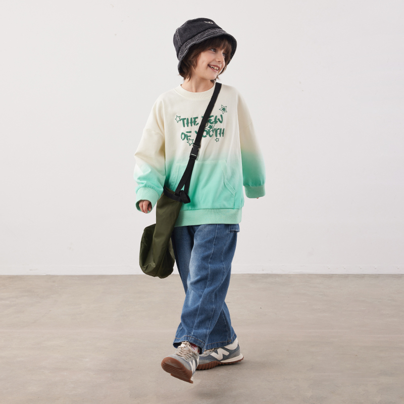 植木童装大口袋牛仔分割男童长裤中大童2024春R装新款儿童锥形裤