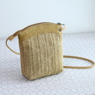 布奏草编夏天手机包斜挎小包包布艺手机袋放手机的小挎包腰包随身