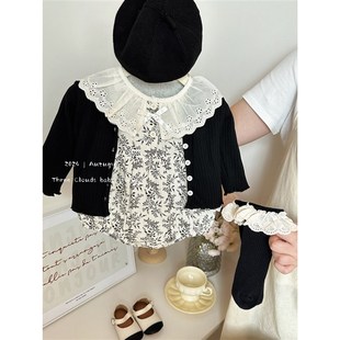 三小朵【小夜曲】秋裤婴儿包屁衣女宝长袖碎花哈衣新生儿周岁洋气