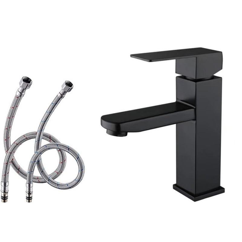 推荐Matte Black Single Handle Bathroom Sink Faucet, Stainles