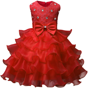 2020新款 儿童礼服公主裙女童蓬蓬纱小花童婚纱裙钢琴演Y出服走秀