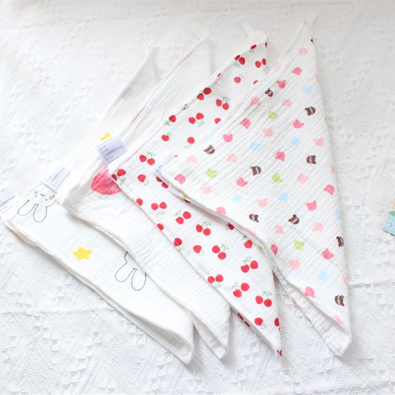 4条装小毛巾婴儿纱布口水巾宝宝纯棉小方巾O新生儿洗脸巾儿童手帕