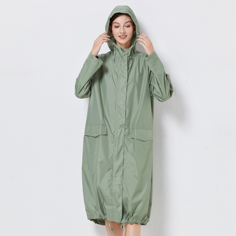 风衣式雨衣中长款成人男女时x尚带帽防风雨防水服长袖雨披户外旅