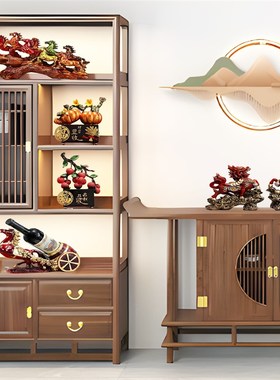 新中式客厅书房带灯玄关展柜高档摆件装饰家居工艺品乔迁新居礼品