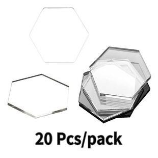 Place 20pcs 推荐 Acrylic Clear Hexagon Card 594C Blank Seatin