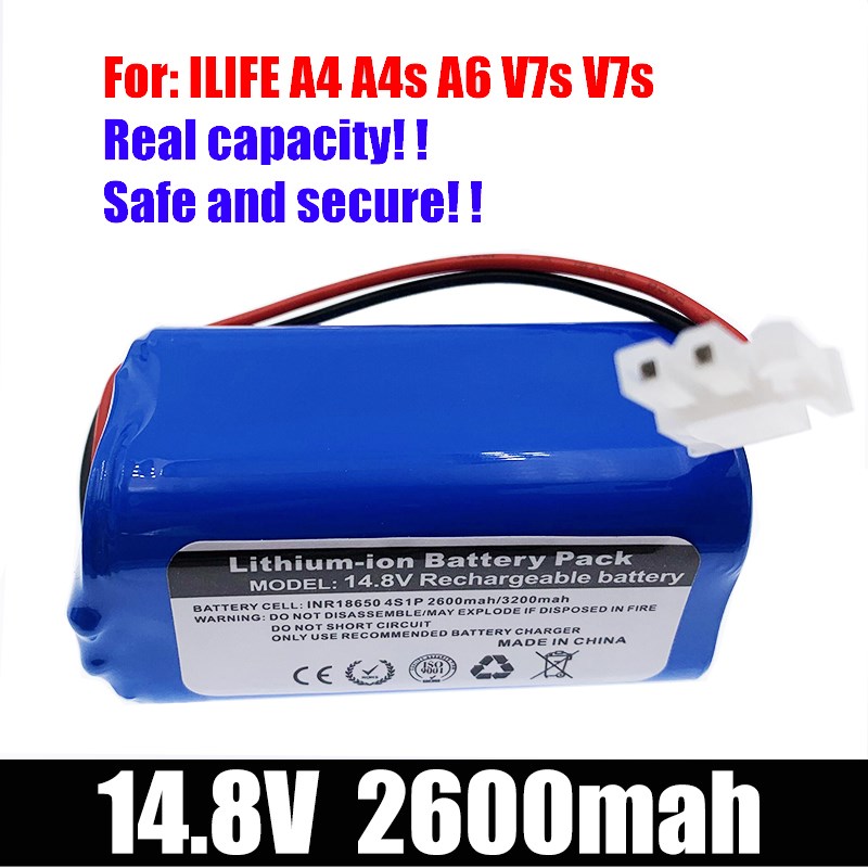 NEW/14.8V 2600mah  3200Mah Lithium Battery For ILIFE A4 A4s