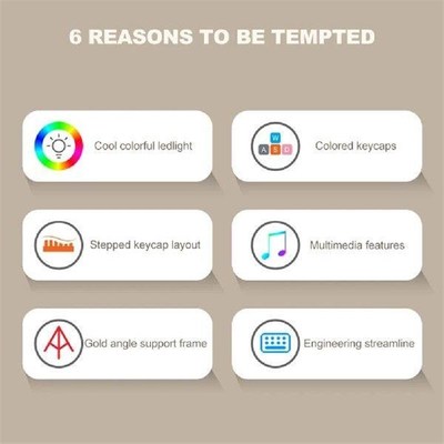 KM800 Gaming Keyboard Luminous 98 Keys Wired Game Keyboards