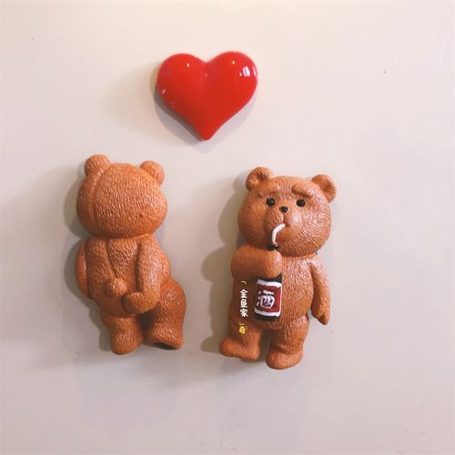 可爱创意泰迪熊爱心厨房计时器小台灯冰箱贴磁性装饰创意个性家居