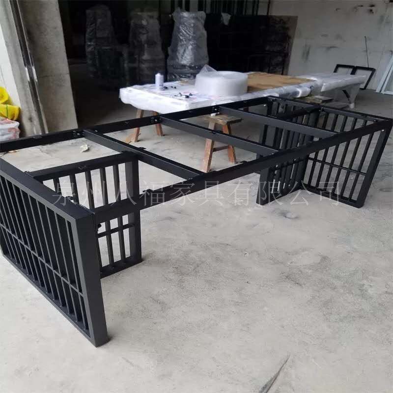 新款定制金属铁艺桌腿支架T型大板桌架吧台脚办公桌台脚餐桌脚桌