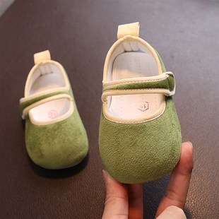 学步鞋女宝宝公主鞋夏季婴儿布鞋软底家居春秋款2岁轻便1岁半室内