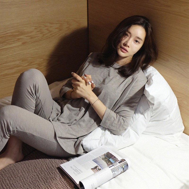 女士睡衣春秋款时尚洋气春装新款气质薄款春夏显瘦简约居家服春款