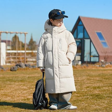 儿童羽绒服女童长款加厚2023冬季新款男童过膝