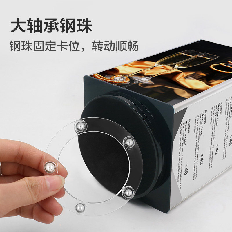 速发四面旋转台卡 a4立式牌 亚克力卡台牌酒水牌餐牌桌号牌桌面立