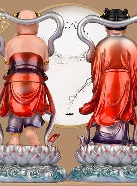 善财童子龙女树脂金童玉女观世音菩萨佛像左右童男童女家用供奉