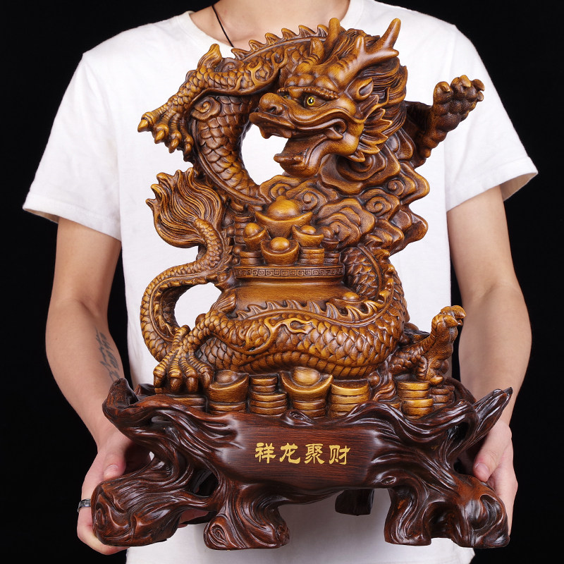招财龙摆件大号店铺降龙聚财转运龙收银台开业装饰品乔迁客厅礼品