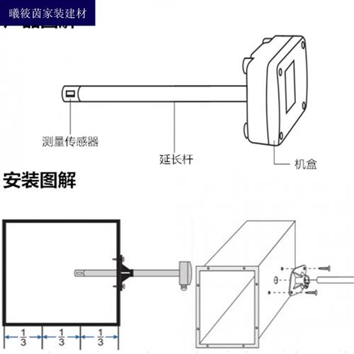 速发曦筱茵管道式风速感测器两件式矿用环检高精度变送器测量仪