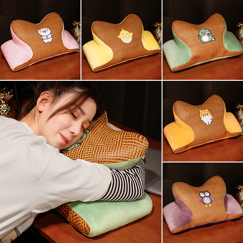 卡通凉席午睡枕头办公室午睡神器小学生午休趴桌上趴睡枕睡觉抱枕