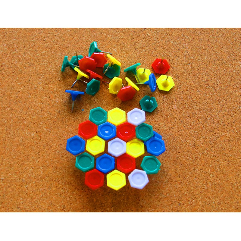 *40pcs Colored Plastic Push Pins Thumbtacks Cork Board Photo