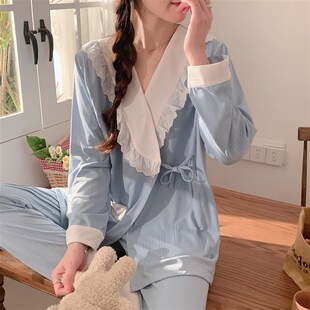 冰丝棉月子服夏季薄款产后产妇喂奶哺乳孕妇睡衣大码怀孕5家居服6