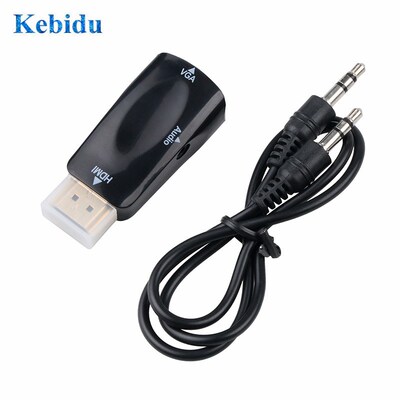 KEBDIU Male to Female HDMI to VGA Adapter HD 1080P with Aud