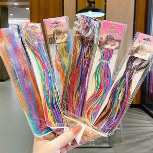 韩式编发彩绳h藏辫七彩色脏辫发绳森彩带女系头饰头绳子丝带新品