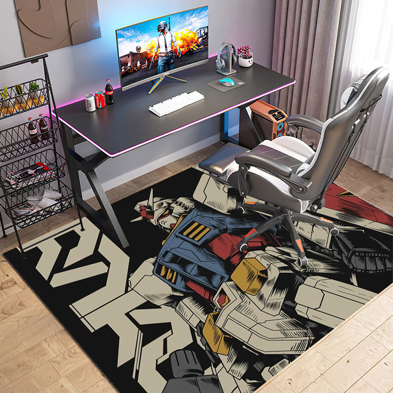 高达卧室电竞房超地地毯动漫床边毯机动战士男s生家用泥藻硅大垫