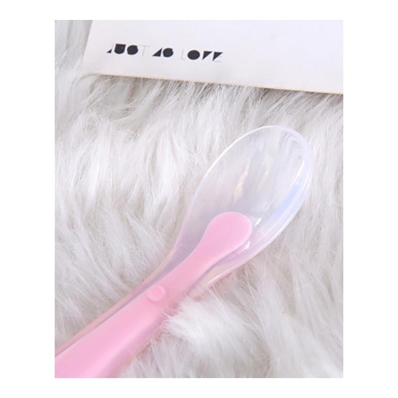 Silicone Baby Soft Soup Spoon Healthy Infant Sensing Tempera