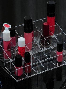 Clear Acrylic 24 Grid Makeup Organizer Storage Box Lipstick