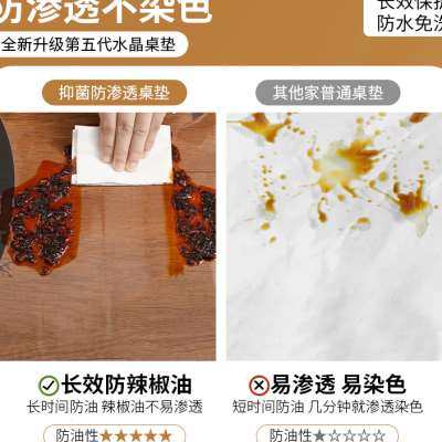 现货速发2023新款水晶板透明茶几桌布防水防油免洗正方形防烫pvc