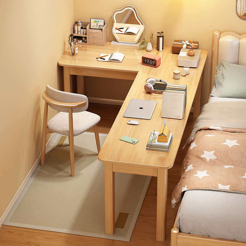 l梳妆台转角学生电脑桌学习书桌桌桌子一体型小户型实木拐角卧室,住宅家具,转角桌,淘宝优惠券,粉丝福利购,淘宝优惠卷