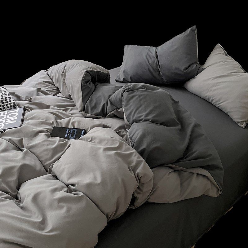 春夏简约撞色床上用品四件套床单床笠被套学生宿舍单人三件套,床上用品,床品套件/四件套/多件套,淘宝优惠券,粉丝福利购,淘宝优惠卷